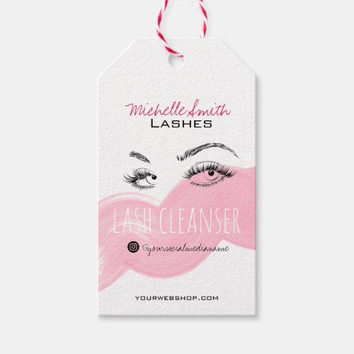 Makeup Artist Lashes Brow Black Pink Lash Cleanser Gift Tags