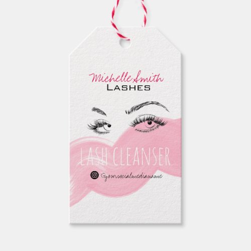 Makeup Artist Lashes Brow Pink Lash Cleanser Price Gift Tags