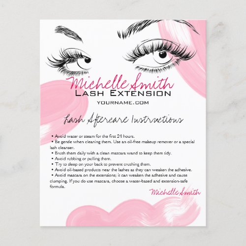 Makeup Artist Lashes Brows Aftercare Instructions  Flyer