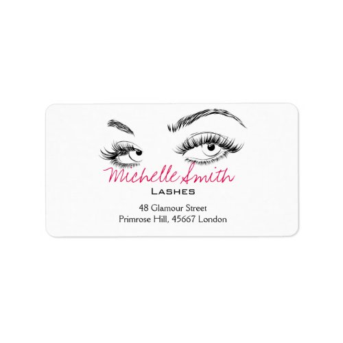 Makeup Artist Lashes Brows Black and White Simple Label