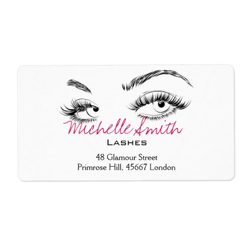Makeup Artist Lashes Brows Black and White Simple Label