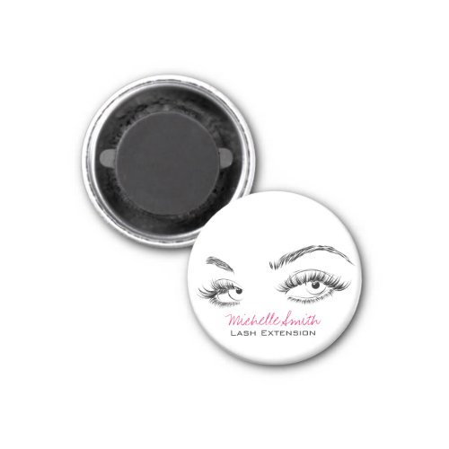 Makeup Artist Lashes Brows Black and White Simple Magnet