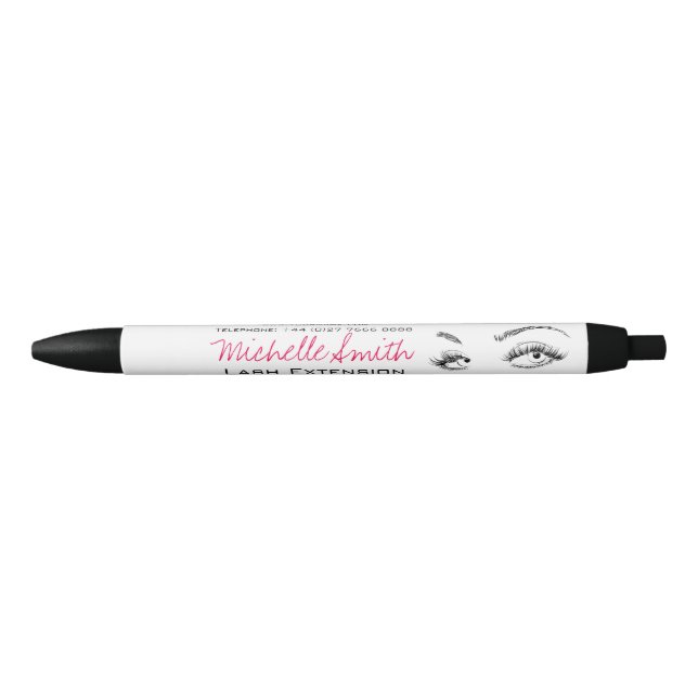 Makeup Artist Lashes Brows Black and White Simple Pen (Front)