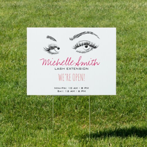 Makeup Artist Lashes Brows Black and White Simple Sign