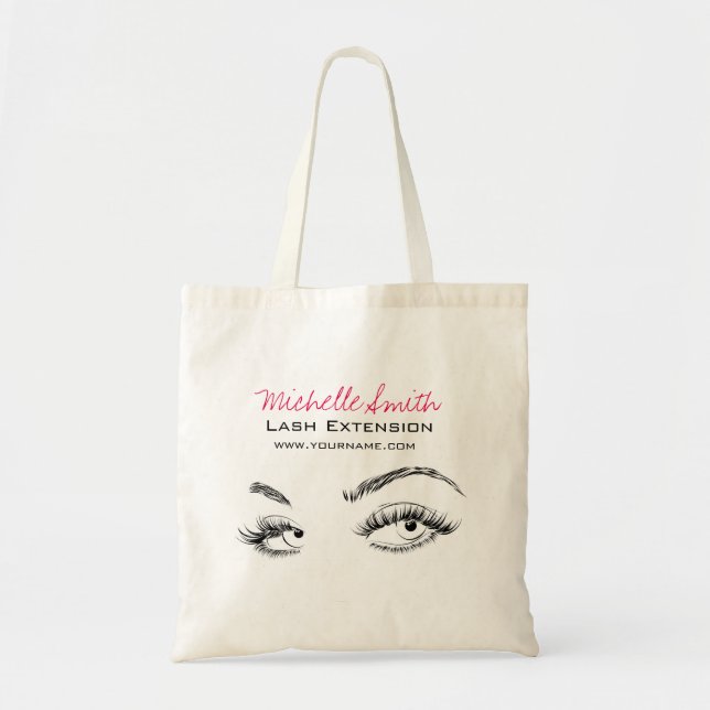 Makeup Artist Lashes Brows Black and White Simple Tote Bag (Front)