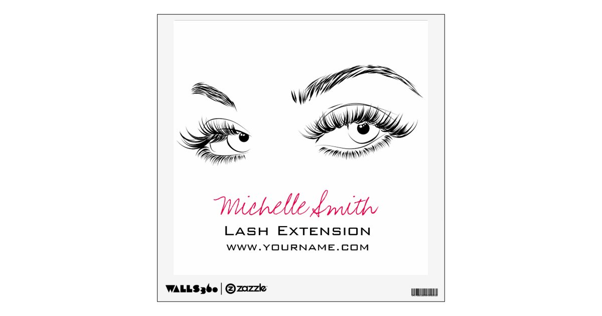 Makeup Artist Lashes Brows Black and White Simple Wall Decal