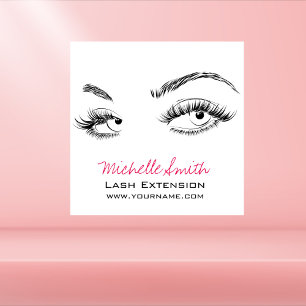 Makeup Artist Lashes Brows Black and White Simple Wall Decal