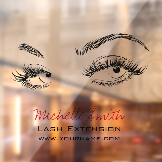 Makeup Artist Lashes Brows Black and White Simple Window Cling (Sheet 2)