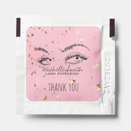 Makeup Artist Lashes Brows Gold Glitter Confetti  Hand Sanitizer Packet