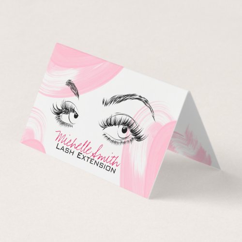 Makeup Artist Lashes Brows Pink Appointment Card