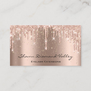 Makeup Artist Lashes Drips ConfettI GOLD Business Card