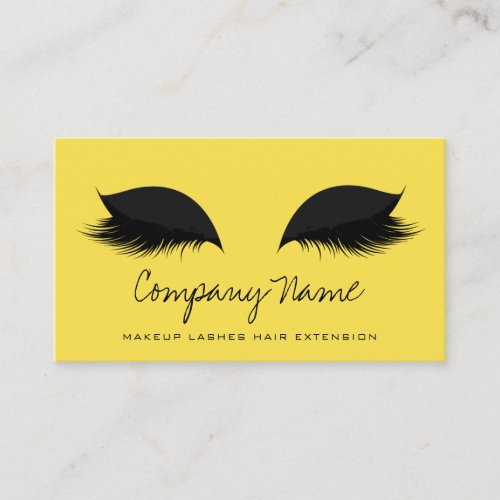 Makeup Artist Lashes Extension Black Lemon Yellow Appointment Card