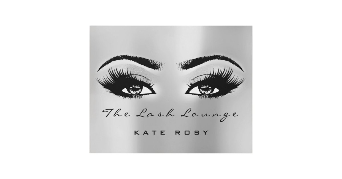 Makeup Artist Lashes Extension Name Salon Gray Panel Wall Art