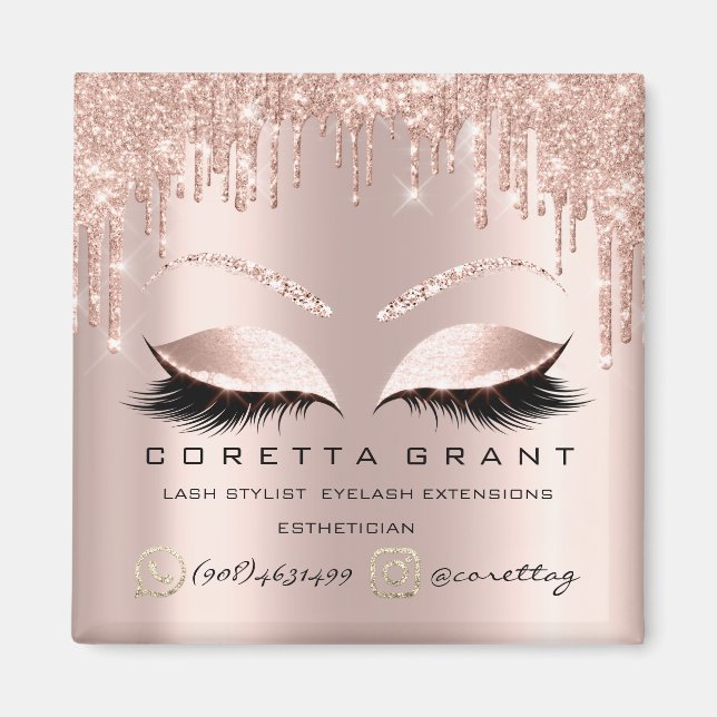 Makeup Artist Lashes Extension Rose Drips Esthetic Magnet (Front)