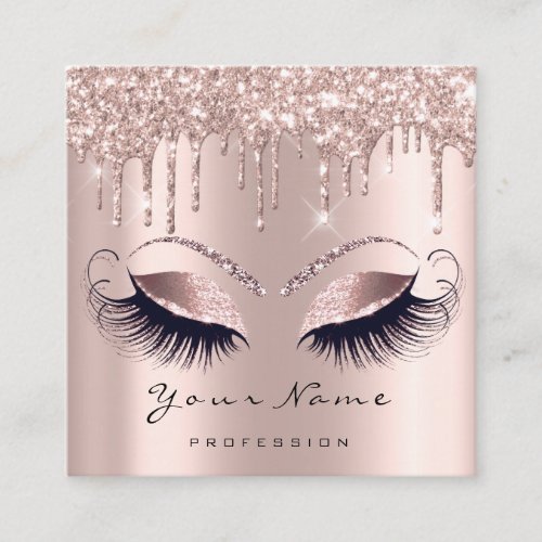Makeup Artist Lashes ExtensionGlitter Spark Square Square Business Card