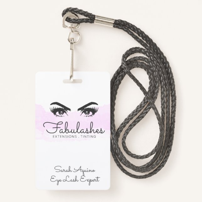 Makeup Artist Lashes Eyes Extensions Brows Badge (Front with Lanyard)