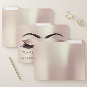 Makeup Artist Lashes Eyes Rose Rose Glitter Spark File Folder