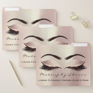 Makeup Artist Lashes Eyes Rose  Rose Glitter Spark File Folder