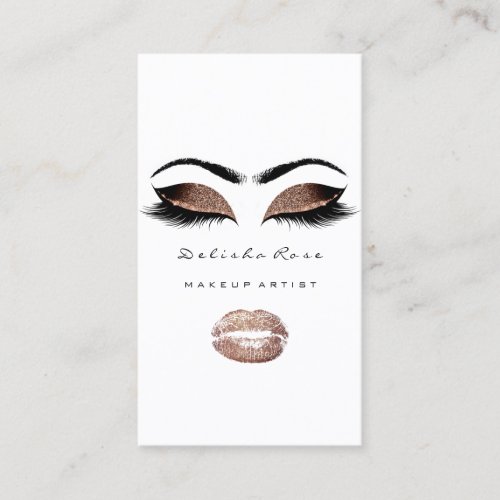 Makeup Artist  Lashes Glitter Eyebrows Coffe Lips Business Card