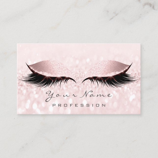Makeup Artist Lashes Gray Pink Appointment Card (Front)
