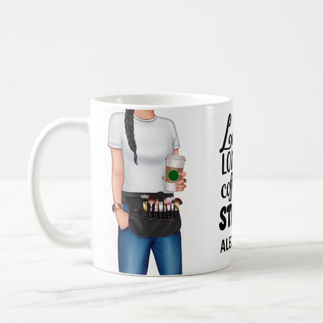 Makeup Artist Lashes Long Personalized Quote Coffee Mug (Left)