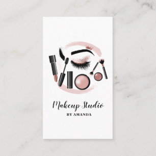 Makeup Artist Lashes Mascara Lipstick Rose Gold Business Card