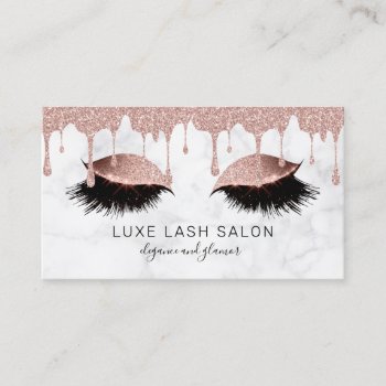 Makeup Artist Lashes Pink Glitter Rose Gold Business Card by antiquechandelier at Zazzle