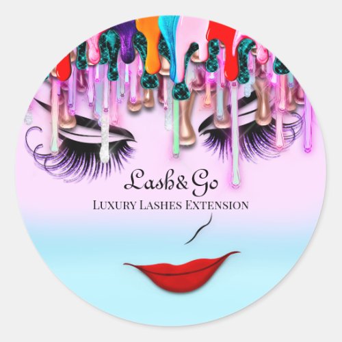 Makeup Artist Lashes Product Ombre Classic Round Sticker