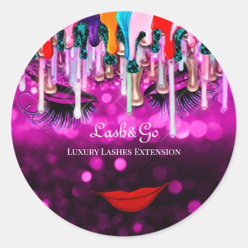 Makeup Artist Lashes Product  Online Shop Classic Round Sticker