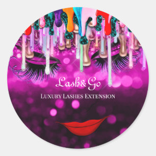 Makeup Artist Lashes Product Online Shop Classic Round Sticker