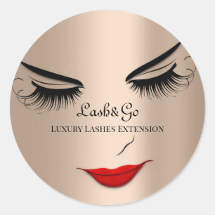 Makeup Artist Lashes Product Red Blush Classic Round Sticker