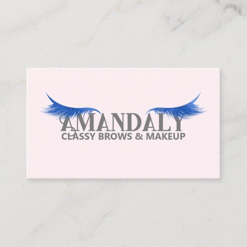 Makeup Artist Lashes QRLOGO Microblade Blue Pink Business Card