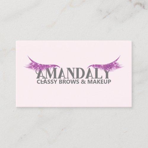 Makeup Artist Lashes QRLOGO Microblade Pink Purple Business Card