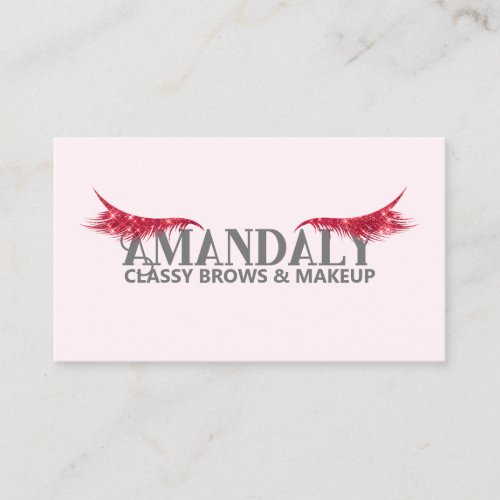 Makeup Artist Lashes QRLOGO Microblade Red Pink Business Card