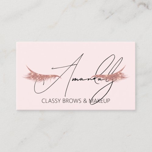 Makeup Artist Lashes QRLOGO Microblade Rose Pink  Business Card