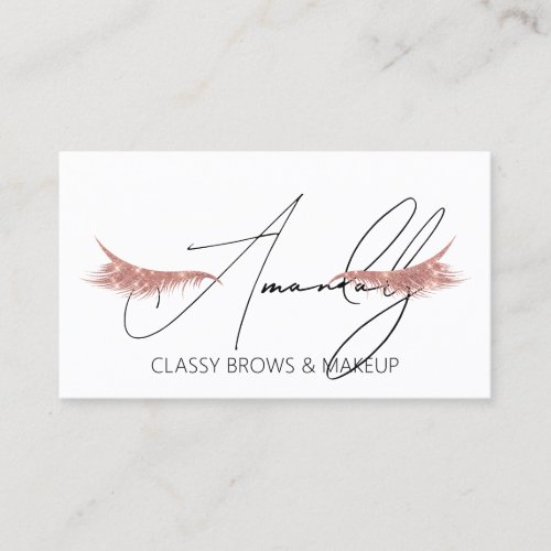 Makeup Artist Lashes QRLOGO Microblade Rose White Business Card