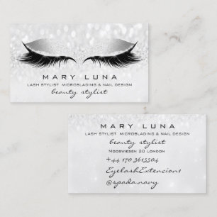 Makeup Artist Lashes Rose Gray Silver Studio Business Card