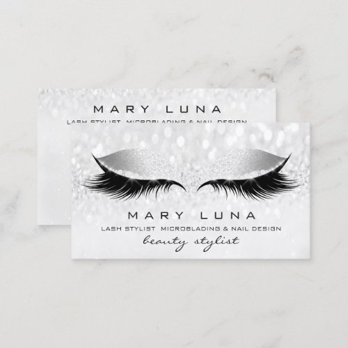 Makeup Artist  Lashes Rose Gray Silver Studio Business Card