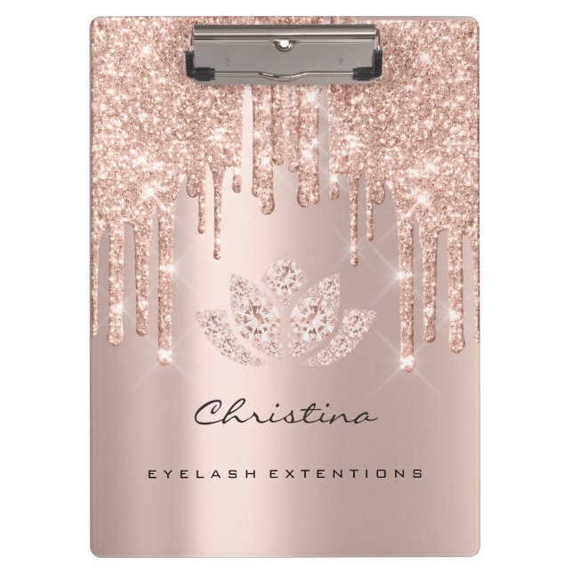 Makeup Artist Lashes Spark Event Planner Lotus VIP Clipboard (Front)
