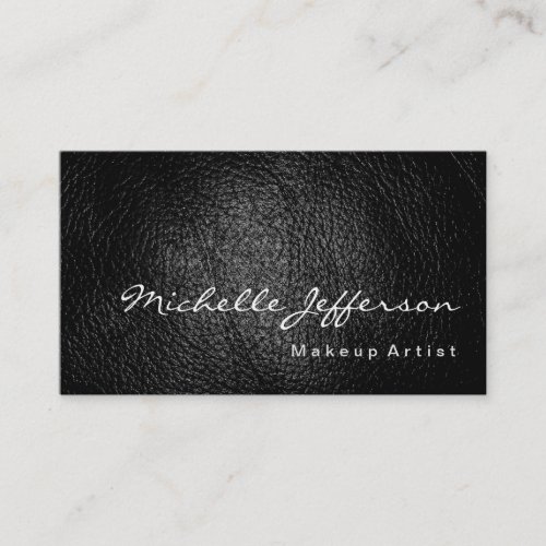 Makeup Artist Leather Background Minimalist Modern Business Card
