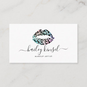 Makeup Artist Leopard Lip Business Card