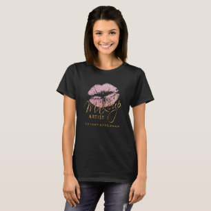 Makeup Artist Light Pink Glitter Lips T-Shirt