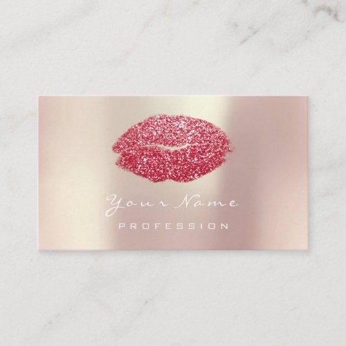 Makeup Artist Lip Powder Red Pink Lipstick Glitter Business Card