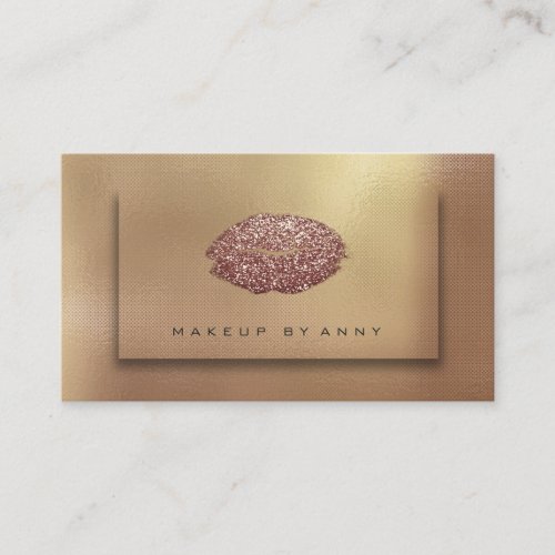 Makeup Artist Lips Beauty Copper Gold Kiss Glitter Business Card