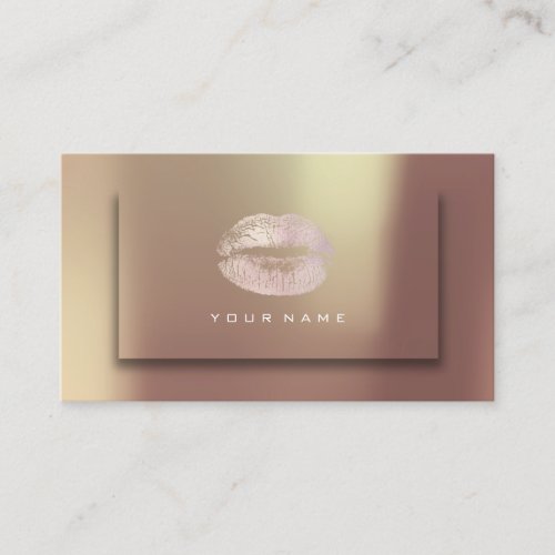 Makeup Artist Lips Beauty Copper Pink 3DEffect M Business Card