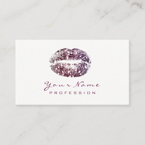 Makeup Artist Lips Beauty Glitter Noir Plum White Business Card