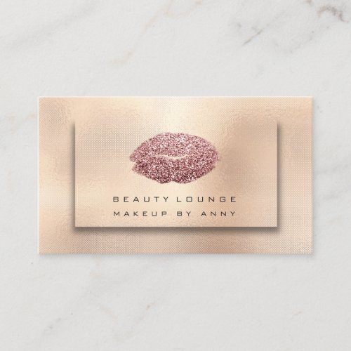 Makeup Artist Lips Blush Bean Gold Kiss Glitter Business Card