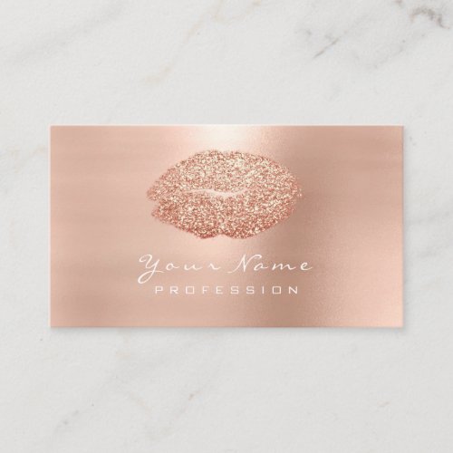 Makeup Artist Lips Blush Rose Lipstick Glitter Business Card