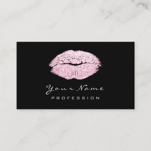 Makeup Artist Lips Bright Pink Lipstick Glitter Business Card