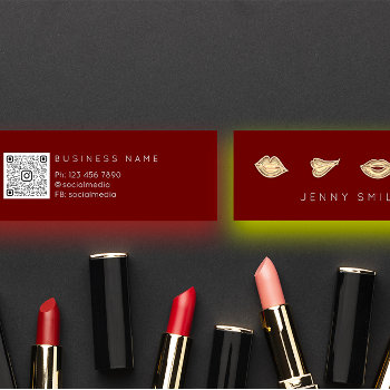 Makeup  Artist Lips Nurse Cosmetic Injector Qr  Mini Business Card by luxury_luxury at Zazzle
